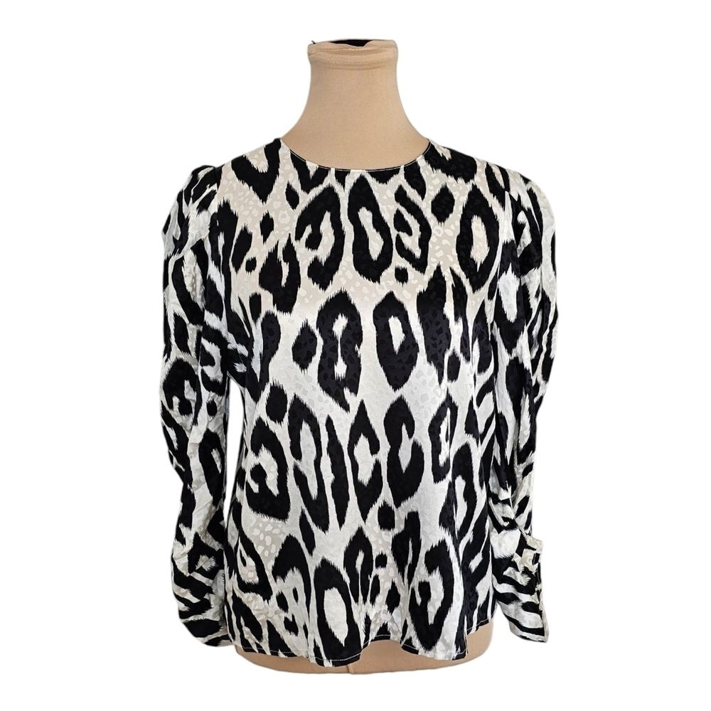 Ronny Kobo Collection Black and White Boxy Blouse Sz S